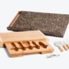 Kit Para Queijo Em Bambu / Inox Com Abridor De Vinho 6