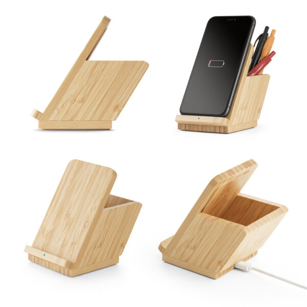 Carregador wireless em bambu 10W