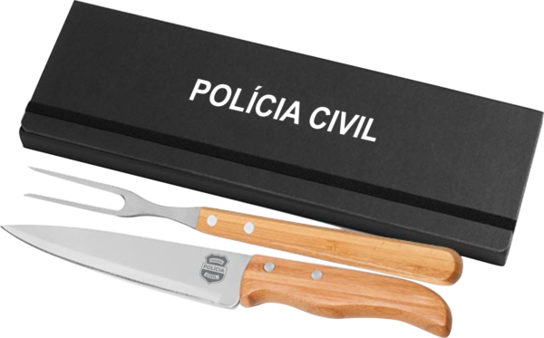 Kit Garfo e Faca Inox / Bambu
