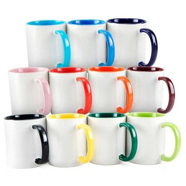 Caneca de Cerâmica com Alça Colorida