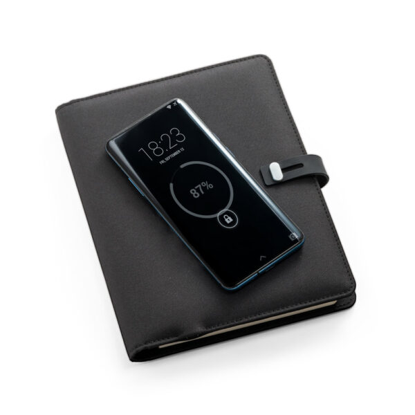 Pasta A5 com carregador wireless embutido 5.000 mAh - Imagem 6