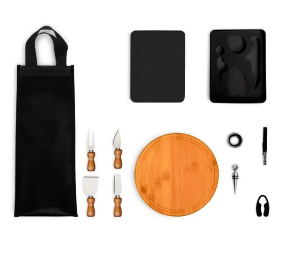 Kit Queijo E Vinho Com Espaço Para Garrafa - 11 Pçs - Imagem 3