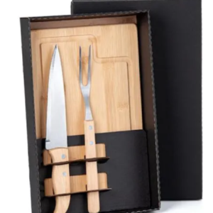 Kit Para Churrasco Em Bambu/Madeira