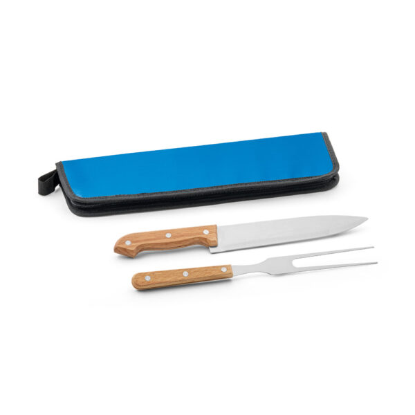 Kit churrasco em estojo em 210D com 2 utensílios em aço inox e madeira seringueira - Imagem 4