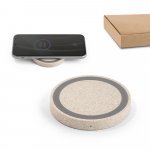Carregador por indução (wireless) super-rápido (15W) em ABS e fibra de palha de trigo
