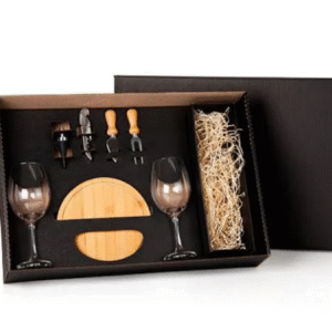 Kit Queijo E Vinho Com Espaço Para Garrafa - 7 Pçs - Não Acompanha Garrafa