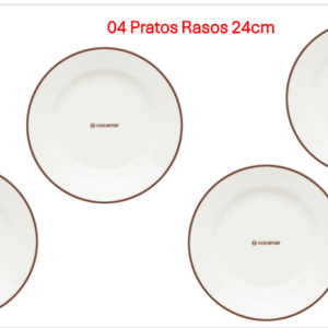 Kit com 04 pratos rasos