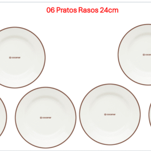 Kit com 06 pratos rasos