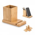 Conjunto de secretária com suporte para celular e copo