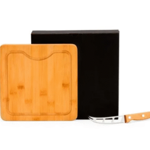 Conjunto Para Queijo Em Bambu/Madeira/Inox - 2 Pçs