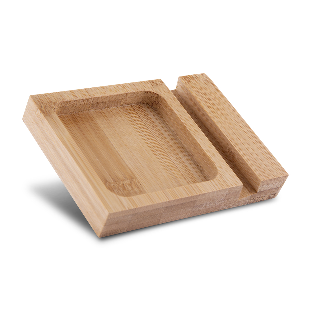 Porta objetos/smartphone em feltro e bambú - Imagem 3