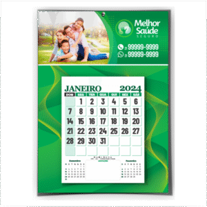 Calendário de parede com folhas destacáveis