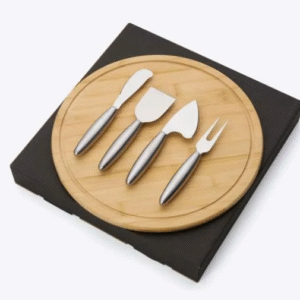 Conjunto Para Queijo Em Bambu / Inox - 5 Pçs