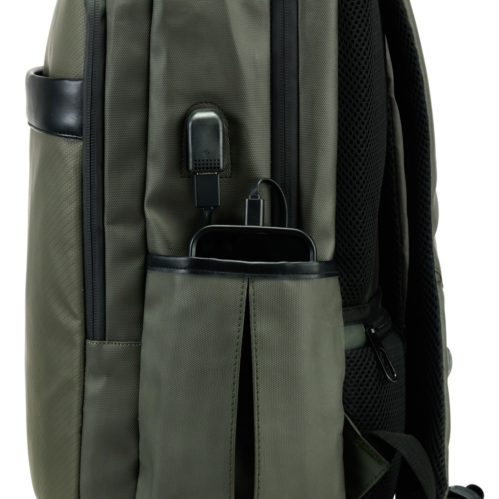 Mochila Couro Sintético USB 21 Litros - Imagem 7