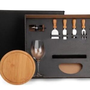 Kit Queijo E Vinho Sem Espaço Para Garrafa - 9 Pçs