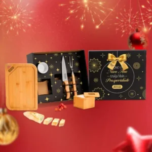 Kit Para Churrasco Em Bambu / Madeira / Inox - 5 Pçs