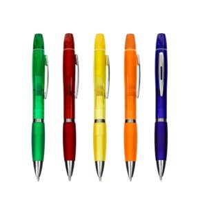 Caneta Plástica com Marca-Texto