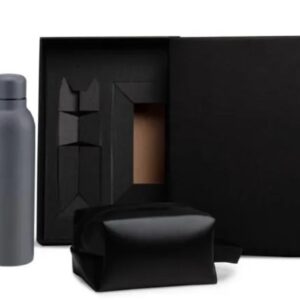 Kit Garrafa E Necessaire - Cinza/Preto - 2 Pçs