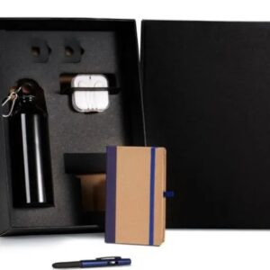 Kit Squeeze, Fone, Caderno E Caneta - Azul - 4 Pçs